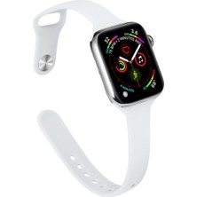 Bilişim Akademi  Apple Watch 45MM Uyumlu Slikon Kordon Yumuşak Kordon Renkli - Beyaz