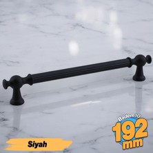 Badem10 Kudret (192 mm - 19.2 cm) Mat Siyah Metal Mobilya Mutfak Çekmece Dolap Dolabı Kulbu Kulpları