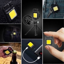 Ozcmax Anahtarlıklı, Açacaklı,güçlü Mıknatıslı 3 Farklı LED Modlu Mini Boy Asılabilen LED Kamp Aydınlatması,el Feneri