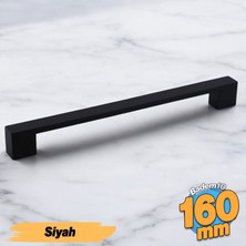 Badem10 Orta Köprü (160 mm - 16 cm) Siyah Metal Mobilya Mutfak Çekmece Dolap Dolabı Kulbu Kulpları