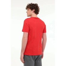 Lumberjack Renato 11ITL1030 0 Yaka Erkek Tshirt - Kirmizi