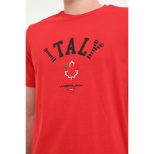 Lumberjack Renato 11ITL1030 0 Yaka Erkek Tshirt - Kirmizi