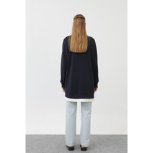 10613 Puane Modal Kumaş Arma ve Fermuar Detaylı Sweatshirt