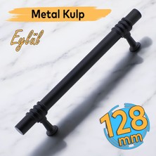 Badem10 Eylül (128 mm - 12.8 cm) Siyah Metal Mobilya Mutfak Çekmece Dolap Dolabı Kapak Kulbu Kulpları