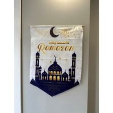 Hoşgeldin Ramazan Flaması Duvar Ramazan Kapı Süsü Asmalı Dini Süs Kumaş Flama 75  cm