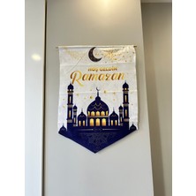 Hoşgeldin Ramazan Flaması Duvar Ramazan Kapı Süsü Asmalı Dini Süs Kumaş Flama 75  cm