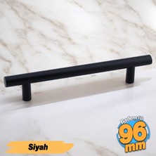 Badem10 Mia Mojan (96 mm - 9.6 cm) Mat Siyah Metal Mobilya Mutfak Çekmece Dolap Dolabı Kulbu Kulpları