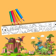 Sevimli Dinozorları Boyuyorum Öğreniyorum Eğleniyorum Boyama Rulosu