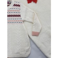 Kurgan Tekstil Kız Çocuk Bisiklet Yaka Saç Örgü Triko Kazak Tunik (1-5 Yaş)