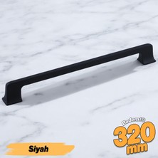 Badem10 Gediz (320 mm - 32 cm) Mat Siyah Metal Mobilya Mutfak Çekmece Dolap Dolabı Kulbu Kulpları