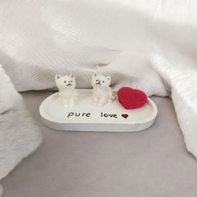 Pure Love El Yapımı Kedi ve Kalp Mum Seti – Hayvanseverlere Özel
