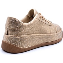 Guja G25Y451 Rhinestones Taşlı Kadın Altın Gold Sneaker Ayakkabı