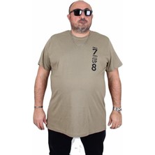 Starbattal Erkek Büyük Beden Sıfır Yaka Tişört Stand Up 25158 Hakı