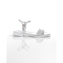 Artı Artı Ayakkabı MİA026-1561 Kadın Gümüş Beyaz El Örgülü Abiye Günlük-Düğün-Eğlence-Tatil Sandaleti