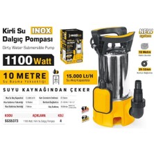 SGS5373 - 10 Metre Kirli Pis Su Çekme Paslanmaz Dalgıç Pompa 1100 Watt
