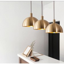 Demet Habek My Lights Mylights Mat Sarı Kaplama Masa Üstü Üçlü Avize  Modern Spor Avize 100 Kasa