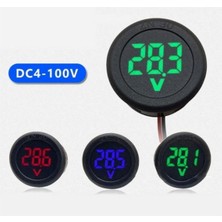 Rodevino Yuvarlak Dc Voltmetre 4‑100 v Panel Led