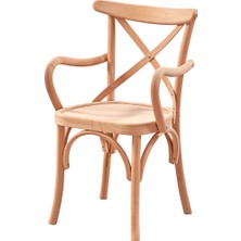 Mobilya Baba Korkut Tonet Kollu Sandalye Cilasız Ham Ahşap