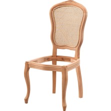 Mobilya Baba Salihli Hasırlı Oymalı Sandalye Cilasız Ham Ahşap