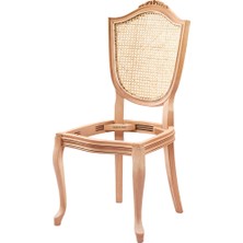 Mobilya Baba Eşme Hasırlı Oymalı Sandalye Cilasız Ham Ahşap