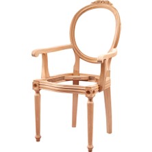 Mobilya Baba Lice Tornalı Oymalı Kollu Sandalye Cilasız Ham Ahşap