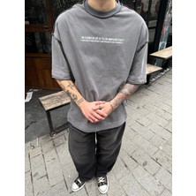Renegade Yıkamalı Oversize T-Shirt - Gri