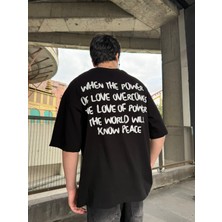 Sırt Nakış Detaylı When The Power T-Shirt- Siyah