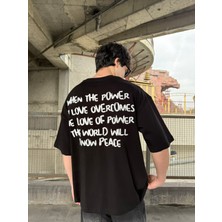 Sırt Nakış Detaylı When The Power T-Shirt- Siyah