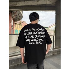 Sırt Nakış Detaylı When The Power T-Shirt- Siyah