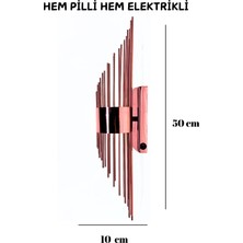 Nazarium Merdiven Rose, Pilli Aplik, Anahtarlı, Pilli Elektrikli 2si1 Arada, Ledli Duvar Aplik, Gece Lambası