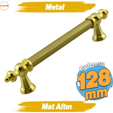 Badem10 Osman (128 mm - 12.8 cm) Gold Metal Mobilya Mutfak Çekmece Dolap Dolabı Kapak Kulbu Kulpları