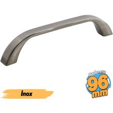 Badem10 Göksu (96 mm - 9.6 cm) Inox Metal Mobilya Mutfak Çekmece Dolap Dolabı Kapak Kulbu Kulpları