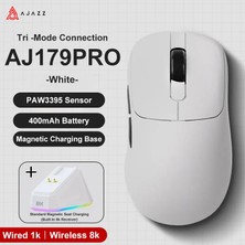 AJ179 Pro Kablosuz (3 Modlu) 8K-26.000DPI Oyuncu Mouse PAW3395 Sensör Rgb Manyetik Şarj Istasyonu