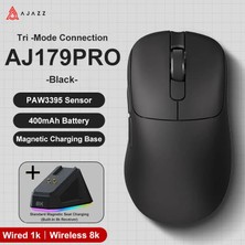 AJ179 Pro Kablosuz (3 Modlu) 8K-26.000DPI Oyuncu Mouse PAW3395 Sensör Rgb Manyetik Şarj Istasyonu