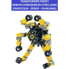 Dönüştürülebilir Robotik Stress Çarkı - Robotıc Fıdget Spınner -Renk:mavi