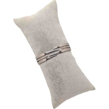 Han Ticarethane Gümüş Renk Dikenli Model Çelik Kelepçe Bileklik