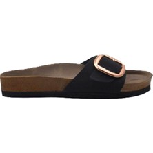 Shoemix Siyah Nubuk Kadın Tek Toka Terlik - MTM-0049