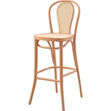 Mobilya Baba Hasırlı Kaman Bar Sandalye Cilasız Ham Ahşap