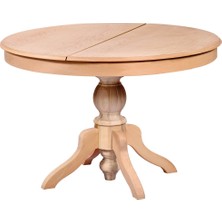 Mobilya Baba Sarayköy 120 Lik Yuvarlak Masa Cilasız Ham Ahşap