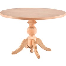 Mobilya Baba Sarayköy 120 Lik Sabit Yuvarlak Masa Cilasız Ham Ahşap