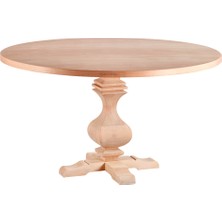 Mobilya Baba Ereğli 140 Lık Yuvarlak Masa Cilasız Ham Ahşap