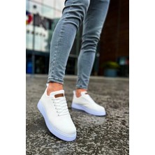 Shoecide SHO413 Bağcıklı Yüksek Taban Tbt Crew Erkek Ayakkabı Beyaz