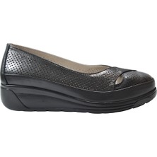 Beety 25BY37.1051 Hakiki Deri Siyah Ortopedik Günlük Kadın Anne Babet Ayakkabı