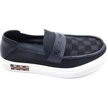 Guja G25Y501 Erkek Triko Tekstil Siyah Bağcıksız Loafer Ayakkabı
