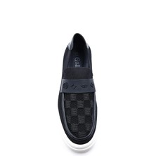 Guja G25Y501 Erkek Triko Tekstil Siyah Bağcıksız Loafer Ayakkabı
