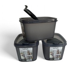 Lova Shell Erzak Kabı 1300 ml, Antrasit, 3'lü Set