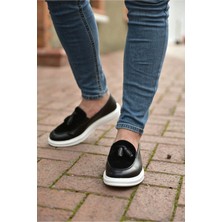 Shoecide SHO002 Püsküllü Corcik Cbt Loafer Pelle Erkek Klasik Ayakkabı Sıyah