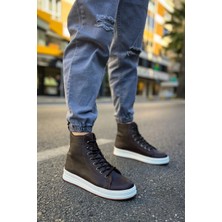 Shoecide SHO055 Bağcıklı Yüksek Taban Cbt Between Erkek Spor Bot Kahve