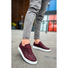Shoecide SHO040 Bağcıklı Yüksek Taban Cbt C-Rey Erkek Ayakkabı Bordo
