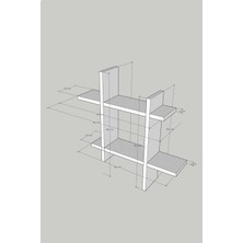 Linea Dekoratif Duvar Rafı - Duvara Monte Kitaplık